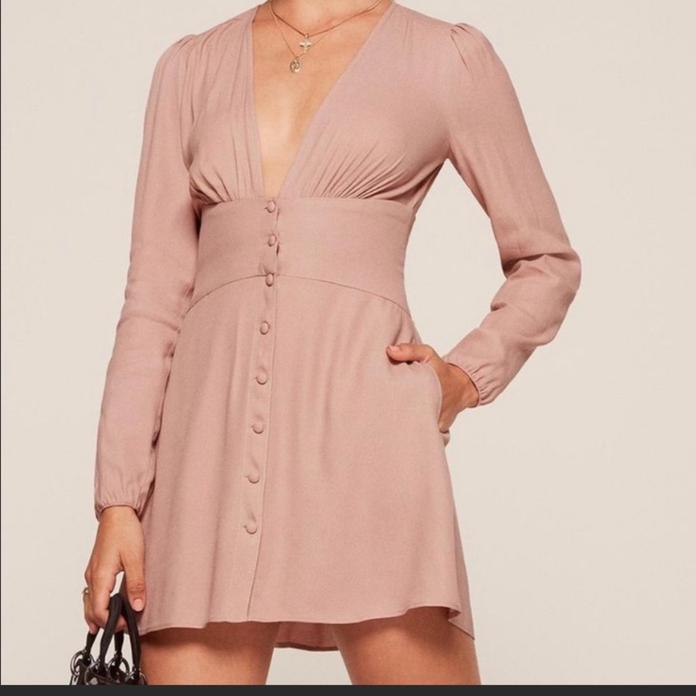 REFORMATION Elisabeth mini dress pink 4 NWT